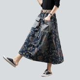 Falda cargo de jeans con flores